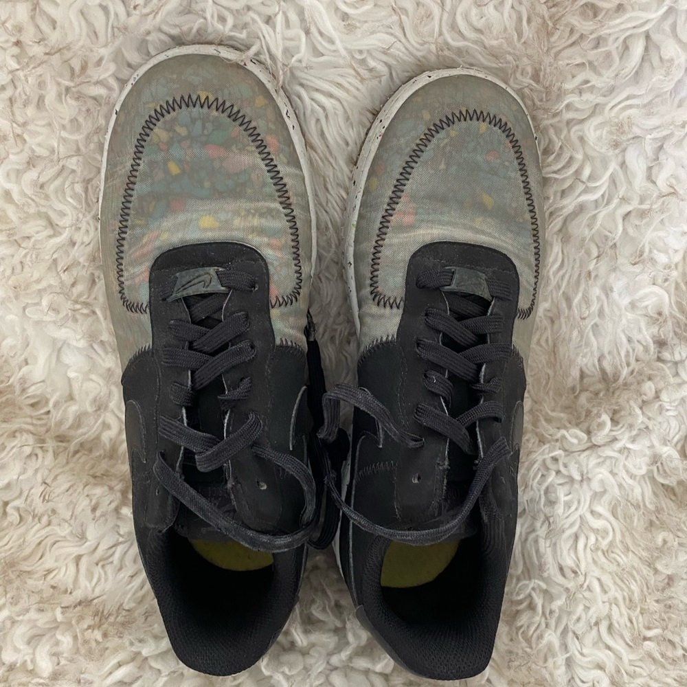 Nike Air Force 1 Black and Gray Low Crater Photon Dust Women's Sneakers size 8.5 - Picture 2 of 4